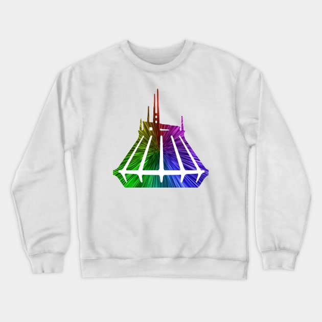 Neon Space Mountain Crewneck Sweatshirt by magicmirror